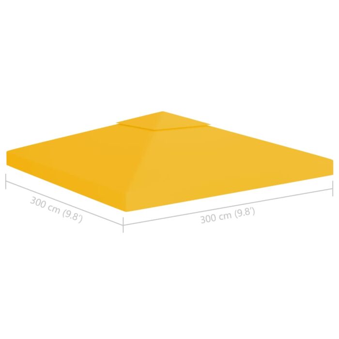 Toile de toit de belvédère 2 niveaux 310 g/m² 3x3 m Jaune – Image 3