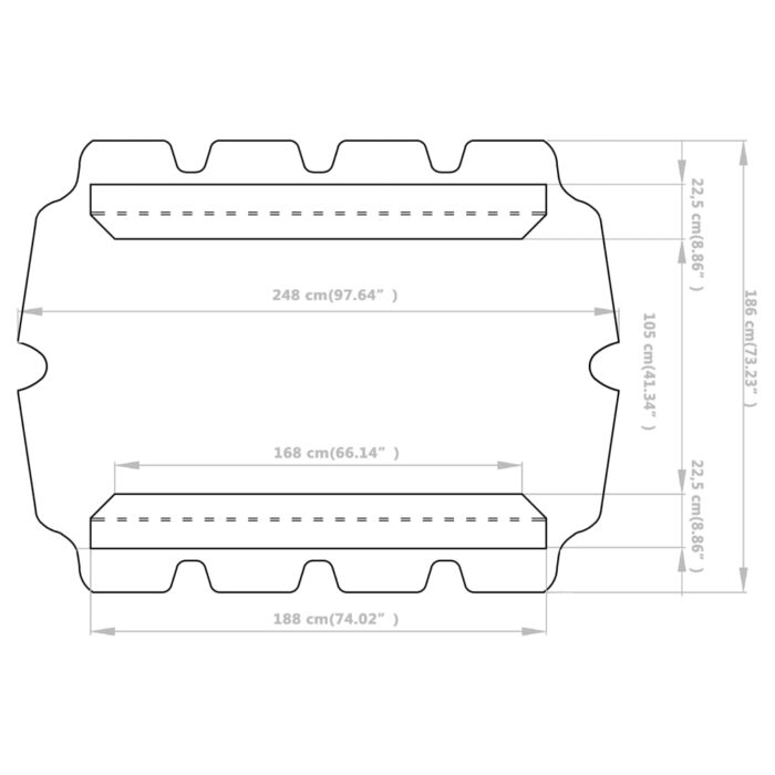 Toit de rechange de balançoire blanc 188/168x145/110 cm – Image 4