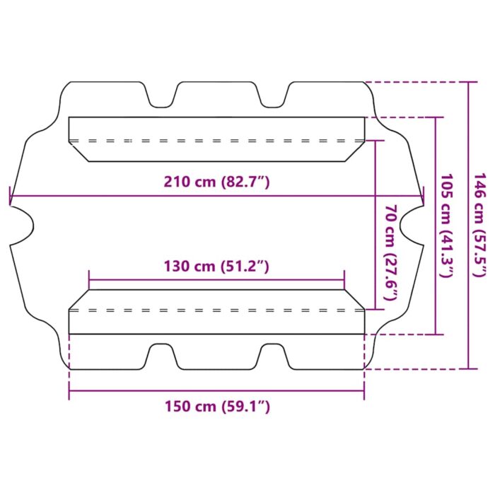 Toit de rechange de balançoire crème 150/130x105/70 cm – Image 5