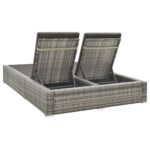 Chaise longue double Résine tressée Gris – Image 3