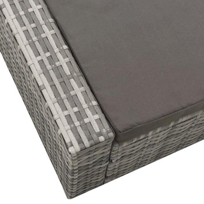 Chaise longue double Résine tressée Gris – Image 4
