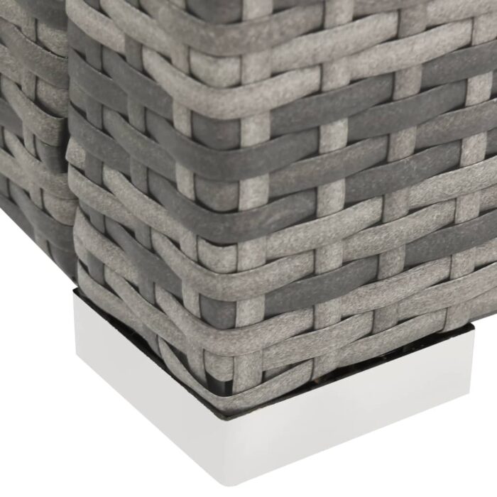 Chaise longue double Résine tressée Gris – Image 5