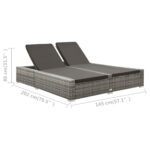 Chaise longue double Résine tressée Gris – Image 6