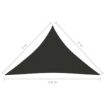 Voile de parasol tissu oxford triangulaire 4x4x5,8 m anthracite – Image 5
