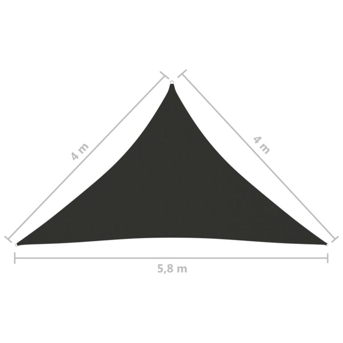 Voile de parasol tissu oxford triangulaire 4x4x5,8 m anthracite – Image 5