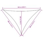 Voile de parasol tissu oxford triangulaire 4x4x5,8 m anthracite – Image 8