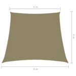 Voile de parasol Tissu Oxford trapèze 2/4x3 m Beige – Image 5