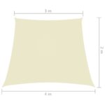 Voile de parasol Tissu Oxford trapèze 2/4x3 m Crème – Image 5