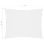 Voile de parasol tissu oxford rectangulaire 2,5x4,5 m blanc – Image 5