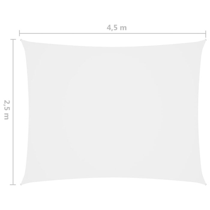 Voile de parasol tissu oxford rectangulaire 2,5x4,5 m blanc – Image 5
