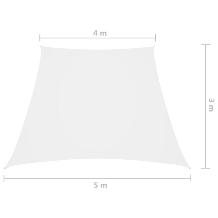 Voile de parasol Tissu Oxford trapèze 3/5x4 m Blanc – Image 5