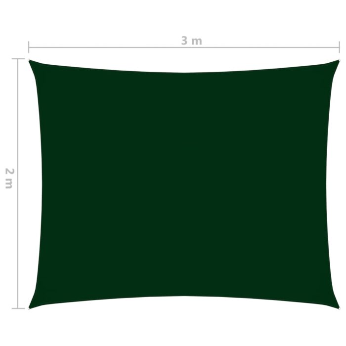 Voile de parasol tissu oxford rectangulaire 2x3 m vert foncé – Image 5