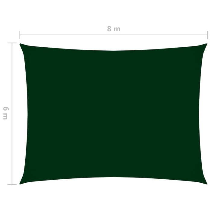 Voile de parasol tissu oxford rectangulaire 6x8 m vert foncé – Image 5