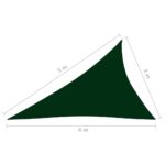 Voile de parasol tissu oxford triangulaire 3x4x5 m vert foncé – Image 5