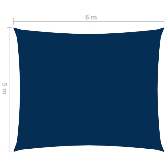 Voile de parasol tissu oxford rectangulaire 5x6 m bleu – Image 5