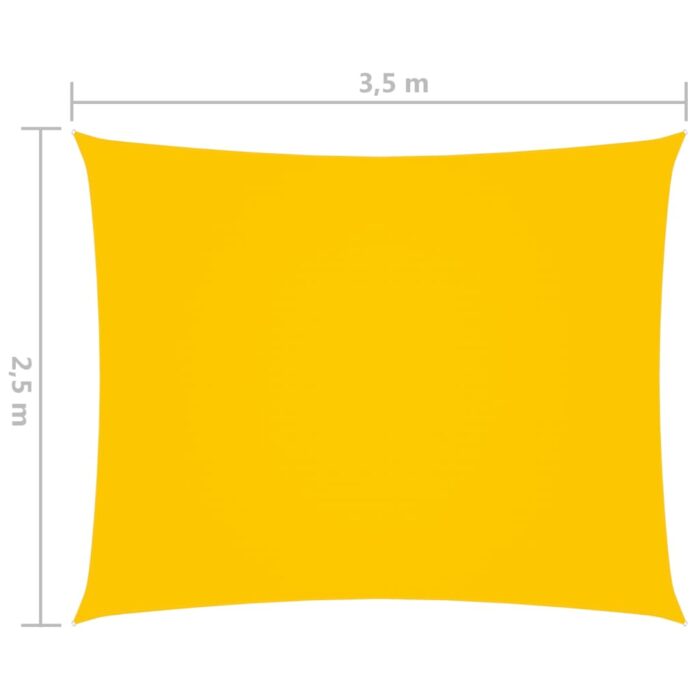 Voile de parasol tissu oxford rectangulaire 2,5x3,5 m jaune – Image 5