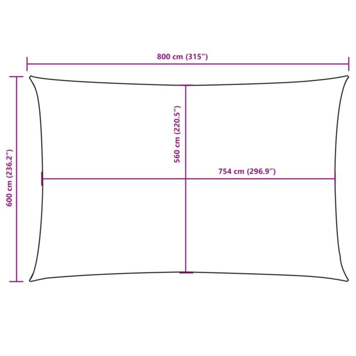 Voile de parasol tissu oxford rectangulaire 6x8 m jaune – Image 8