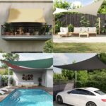 Voile de parasol tissu oxford rectangulaire 6x8 m jaune