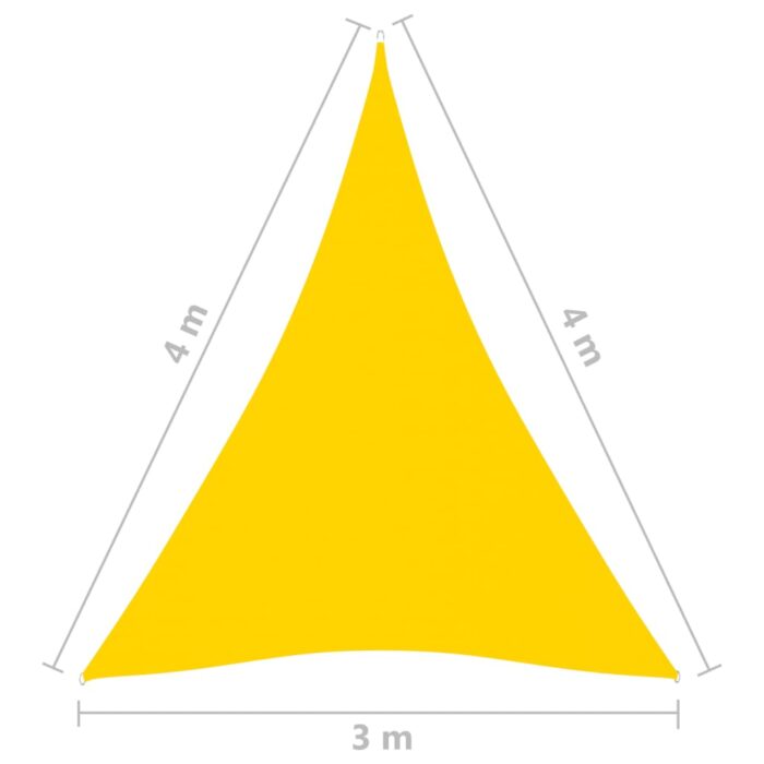 Voile de parasol tissu oxford triangulaire 3x4x4 m jaune – Image 5