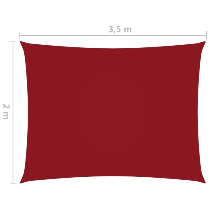 Voile de parasol tissu oxford rectangulaire 2x3,5 m rouge – Image 5