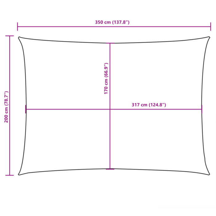 Voile de parasol tissu oxford rectangulaire 2x3,5 m rouge – Image 8