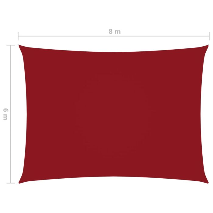 Voile de parasol tissu oxford rectangulaire 6x8 m rouge – Image 5