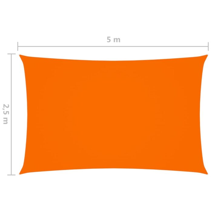 Voile de parasol tissu oxford rectangulaire 2,5x5 m orange – Image 5