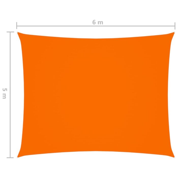 Voile de parasol tissu oxford rectangulaire 5x6 m orange – Image 5