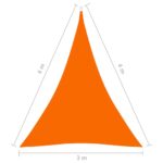 Voile de parasol tissu oxford triangulaire 3x4x4 m orange – Image 5