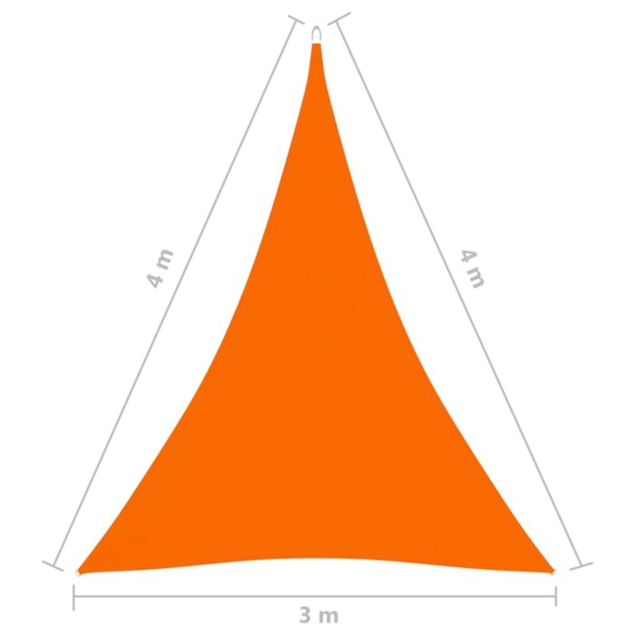 Voile de parasol tissu oxford triangulaire 3x4x4 m orange – Image 5