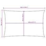 Voile de parasol tissu oxford rectangulaire 3x6 m noir – Image 8