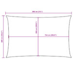 Voile de parasol tissu oxford rectangulaire 6x8 m noir – Image 8