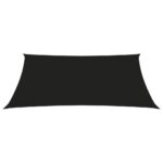 Voile de parasol Tissu Oxford trapèze 3/4x3 m Noir – Image 2