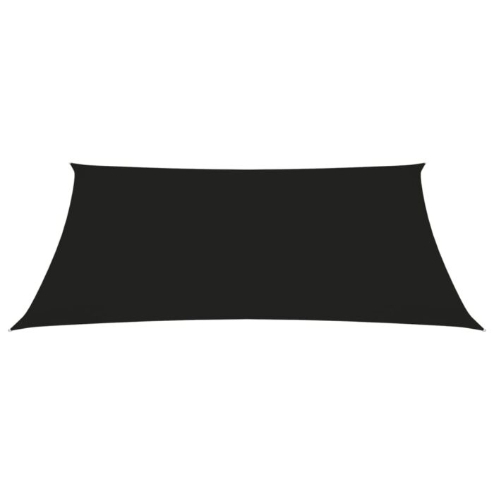 Voile de parasol Tissu Oxford trapèze 3/4x3 m Noir – Image 2