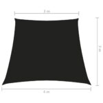 Voile de parasol Tissu Oxford trapèze 3/4x3 m Noir – Image 5