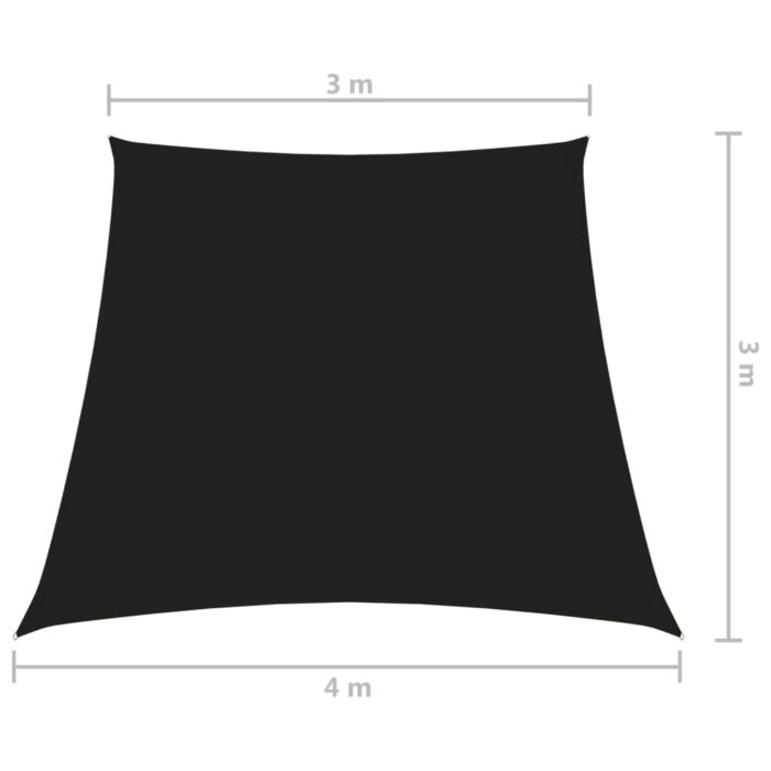 Voile de parasol Tissu Oxford trapèze 3/4x3 m Noir – Image 5
