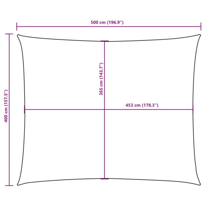 Voile de parasol tissu oxford rectangulaire 4x5 m marron – Image 8