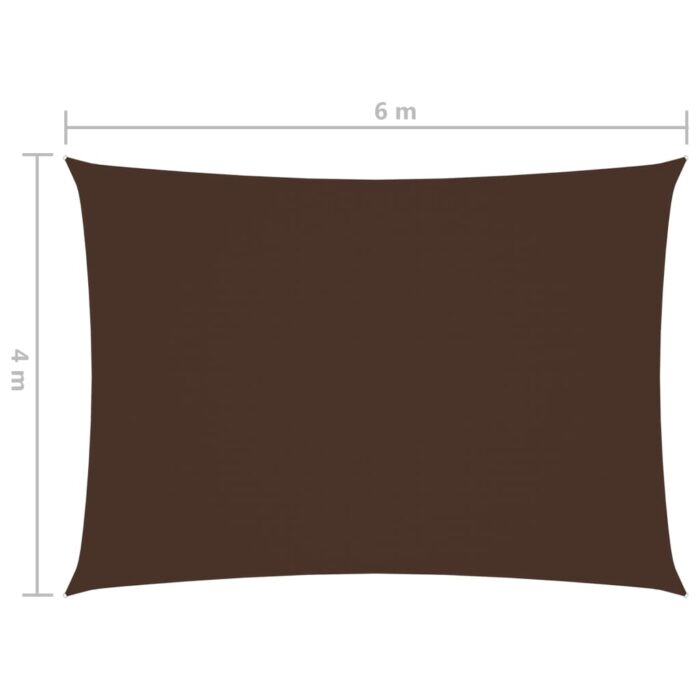 Voile de parasol tissu oxford rectangulaire 4x6 m marron – Image 5