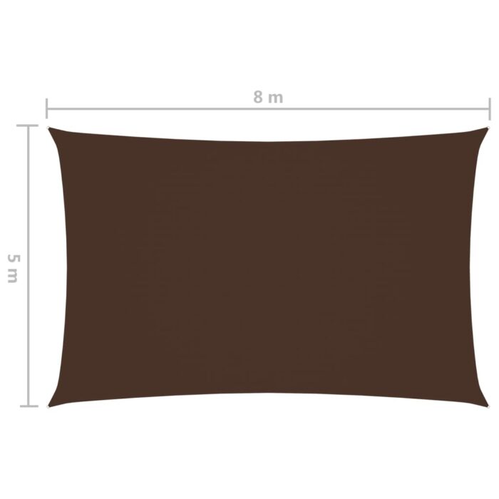 Voile de parasol tissu oxford rectangulaire 5x8 m marron – Image 5