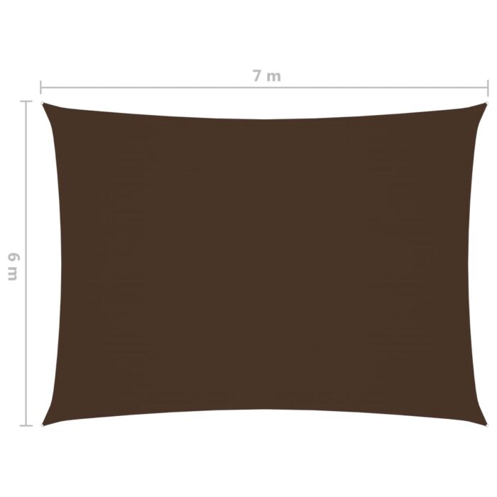 Voile de parasol tissu oxford rectangulaire 6x7 m marron – Image 5
