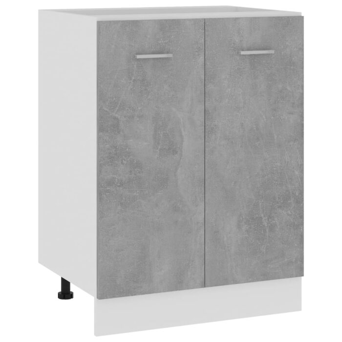 Armoire de plancher "Lyon" Gris béton Bois d’ingénierie – Image 1
