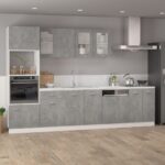 Armoire de plancher "Lyon" Gris béton Bois d’ingénierie – Image 2