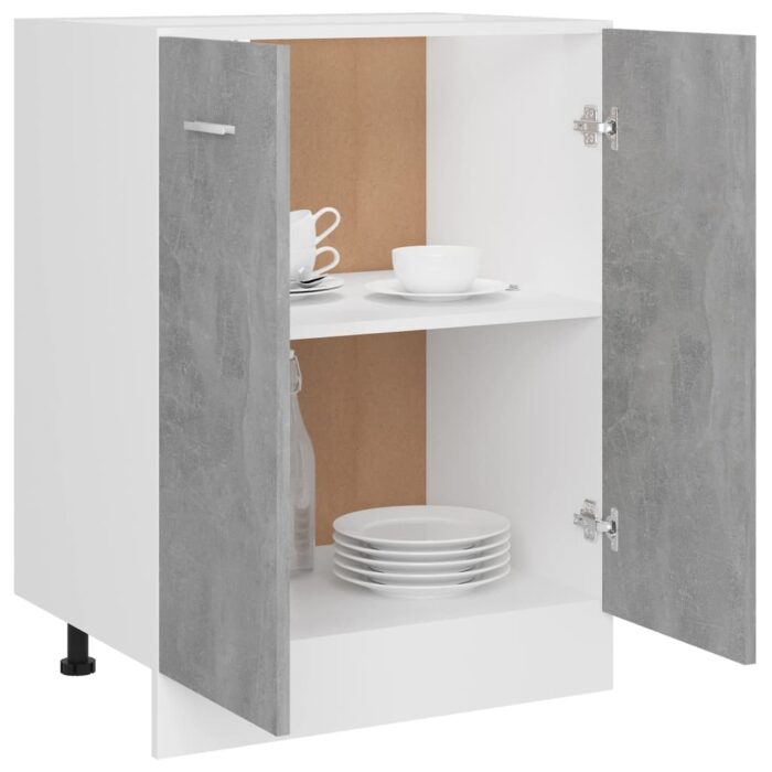 Armoire de plancher "Lyon" Gris béton Bois d’ingénierie – Image 3