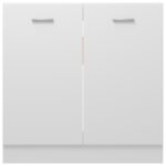 Armoire de plancher d'évier Blanc 80x46x81,5 cm Bois ingénierie – Image 5