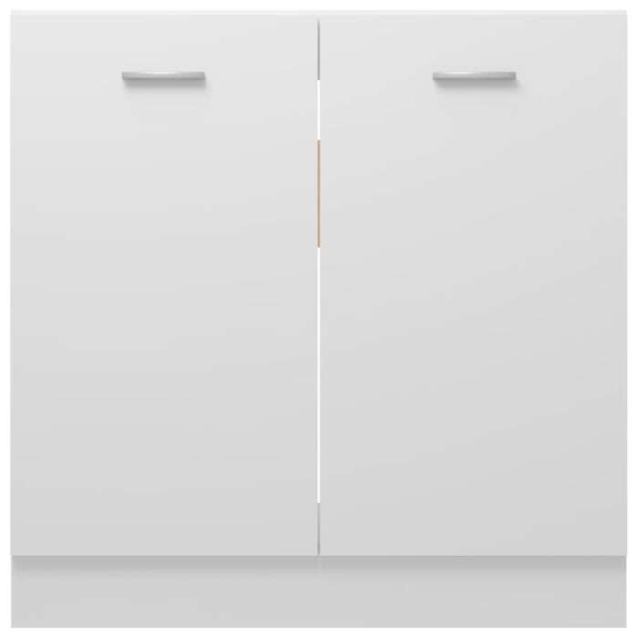 Armoire de plancher d'évier Blanc 80x46x81,5 cm Bois ingénierie – Image 5