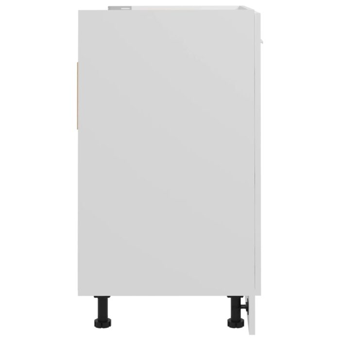 Armoire de plancher d'évier Blanc 80x46x81,5 cm Bois ingénierie – Image 6