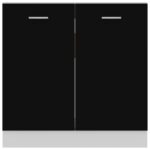 Armoire de plancher d'évier Noir 80x46x81,5cm Bois d’ingénierie – Image 5