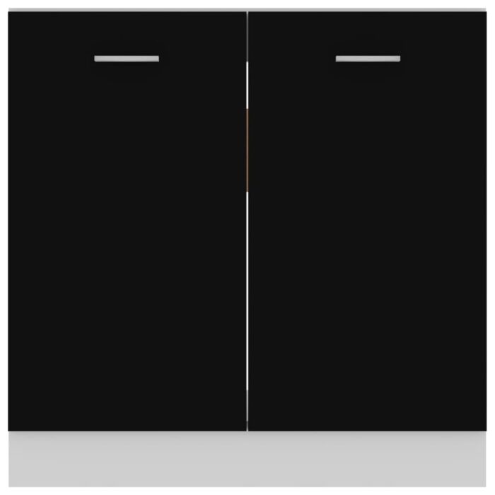 Armoire de plancher d'évier Noir 80x46x81,5cm Bois d’ingénierie – Image 5