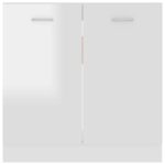 Armoire de plancher d'évier Blanc brillant Bois d’ingénierie – Image 5