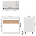Armoire de plancher d'évier Blanc brillant Bois d’ingénierie – Image 9
